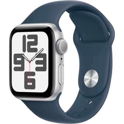 Смартгодинник Apple Watch SE GPS 40mm Silver Aluminium Case with Storm Blue Sport Band – S/M